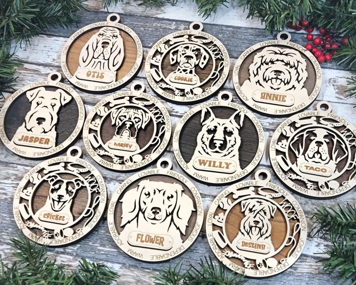 Personalized Dog Breed Ornament – Custom Pet Name Christmas Gift