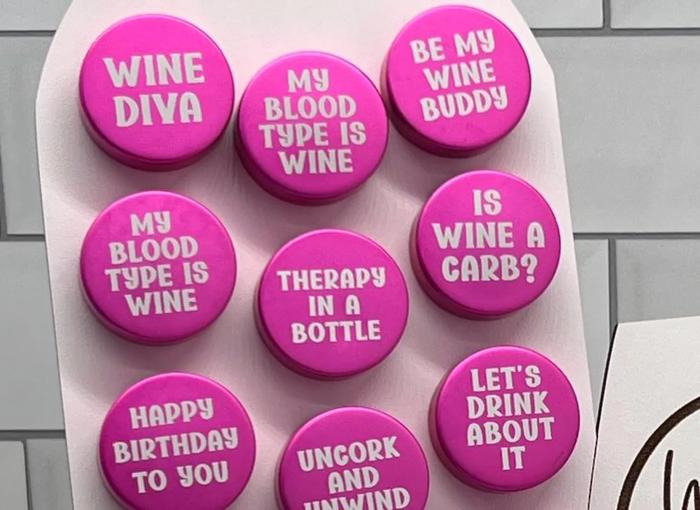 Engraved Pink Wine Bottle T-Stoppers – Funny Sayings & Perfect Fit