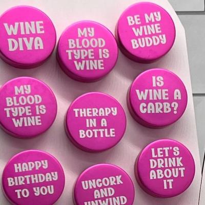 Engraved Pink Wine Bottle T-Stoppers – Funny Sayings & Perfect Fit