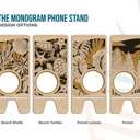 Beach Shells Personalized Monogram Phone Stand- Choice of Layered Backgrounds 