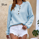 Blue Small Long Sleeve Pullover Sweater