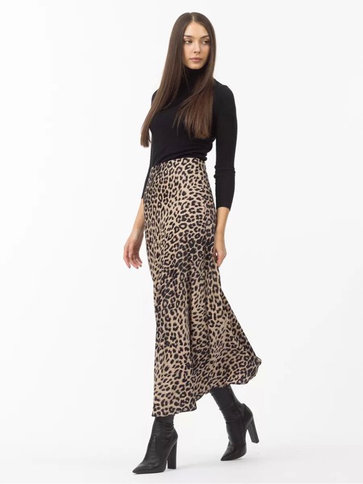 Satin Leopard Print Maxi Dress