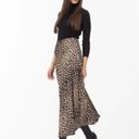  Satin Leopard Print Maxi Dress