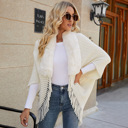  Fuzzy Collar Shawl Poncho Cardigan