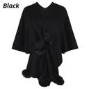 Black Women's Shawl Wrap Poncho Sweater