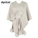 Apricot Women's Shawl Wrap Poncho Sweater