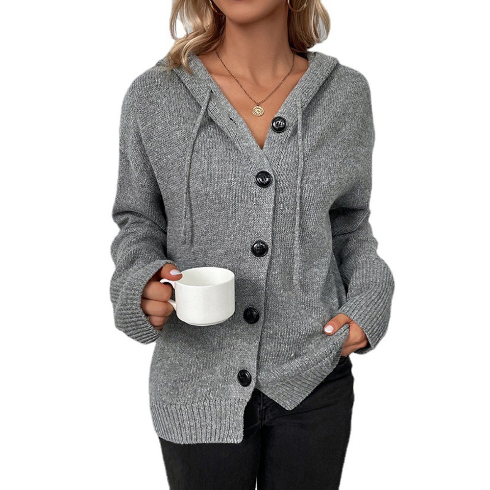 Hooded Knit Sweater Cardigan