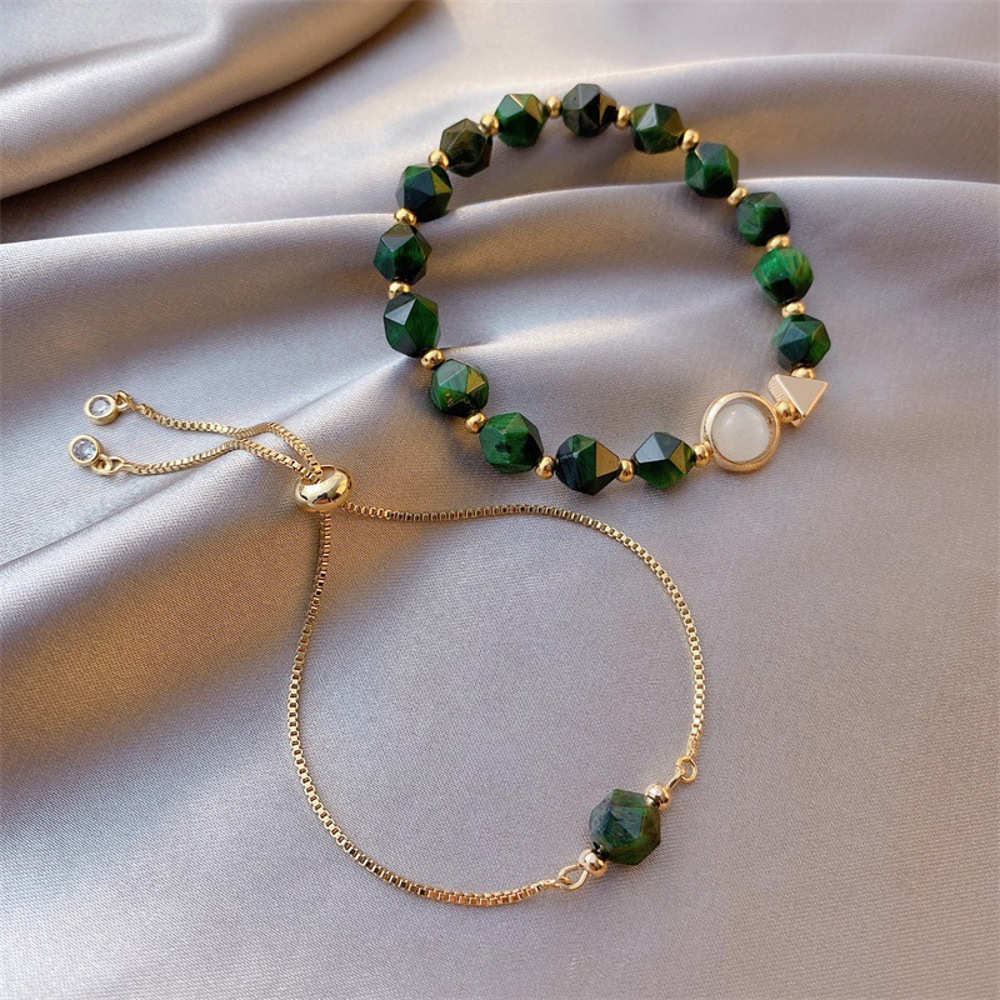 Two Piece Adjustable Green Bracelet