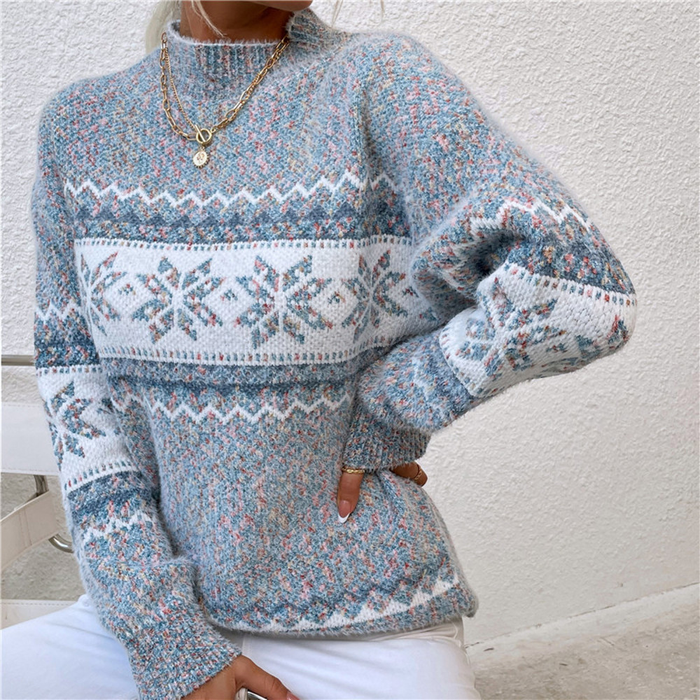 Snowflake Turtleneck Sweater