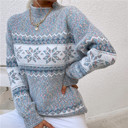  Snowflake Turtleneck Sweater