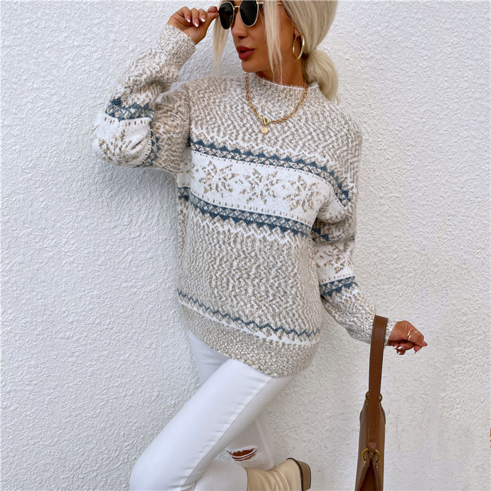 Snowflake Turtleneck Sweater