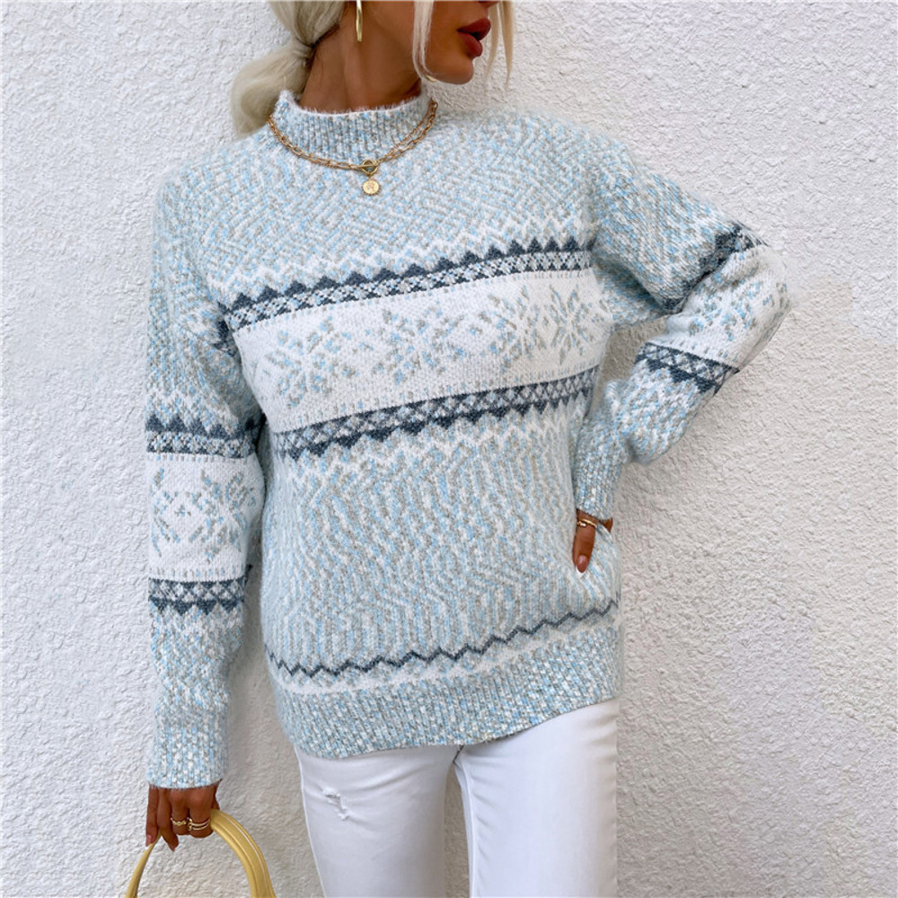 Snowflake Turtleneck Sweater