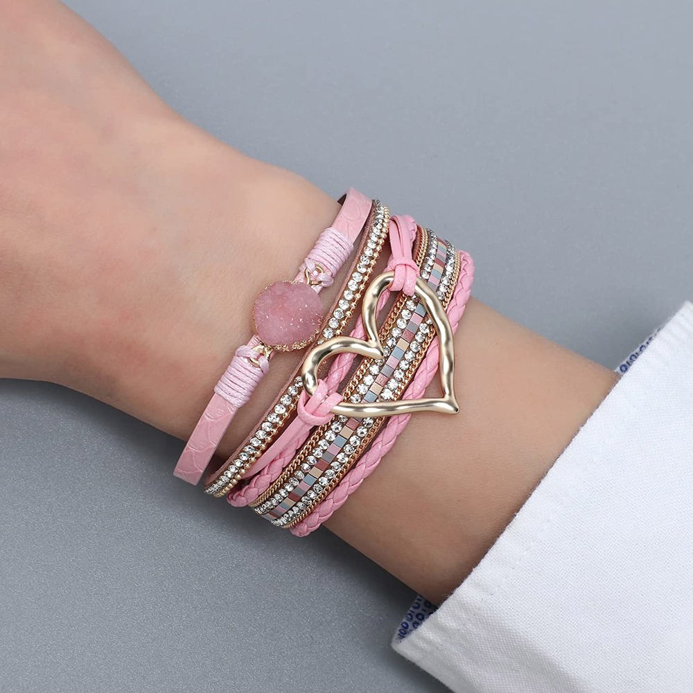 Boho Leather Wrap Cuff Bracelets