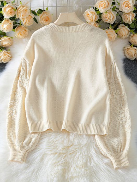 Women's Daisy  Acrylic Knit Sweater