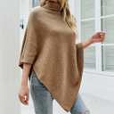  Womens Turtleneck Poncho Sweater