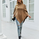  Womens Turtleneck Poncho Sweater