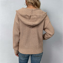  Womens Hooded Zip Knit Sweater Cardigan