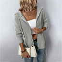  Womens Hooded Zip Knit Sweater Cardigan