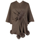 Coffee Women's Shawl Wrap Poncho Sweater