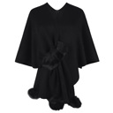 Black Women's Shawl Wrap Poncho Sweater