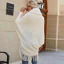  Fuzzy Collar Shawl Poncho Cardigan