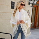  Fuzzy Collar Shawl Poncho Cardigan