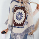  Retro Off Shoulder Sweater Poncho