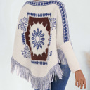  Retro Off Shoulder Sweater Poncho