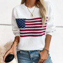  Women's Flag Knit Pullover Sweater