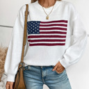  Women's Flag Knit Pullover Sweater