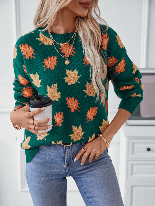 Women's Maple Leaf Knit Sweater