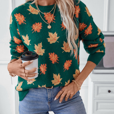 Women's Maple Leaf Knit Sweater