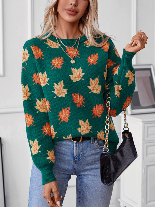Women's Maple Leaf Knit Sweater
