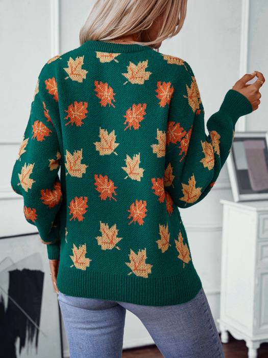 Women's Maple Leaf Knit Sweater