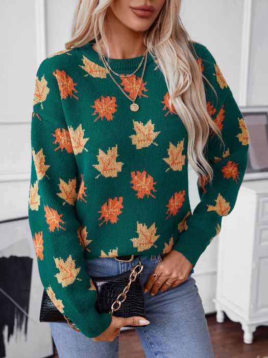 Women's Maple Leaf Knit Sweater