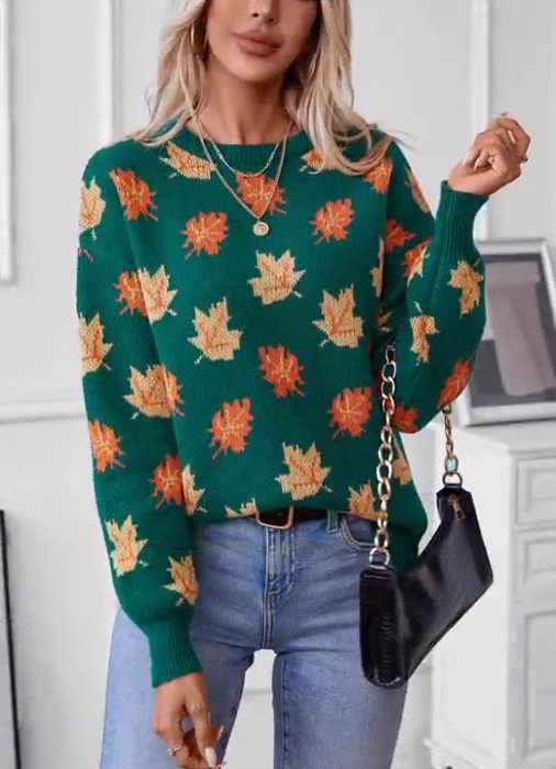 Women's Maple Leaf Knit Sweater