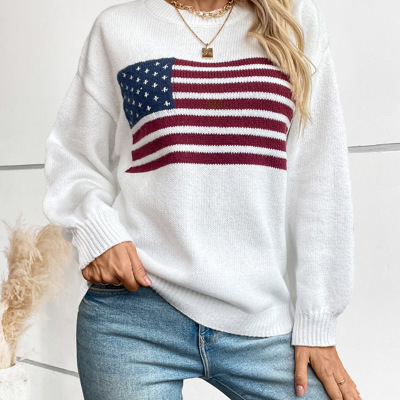 Women's Flag Knit Pullover Sweater