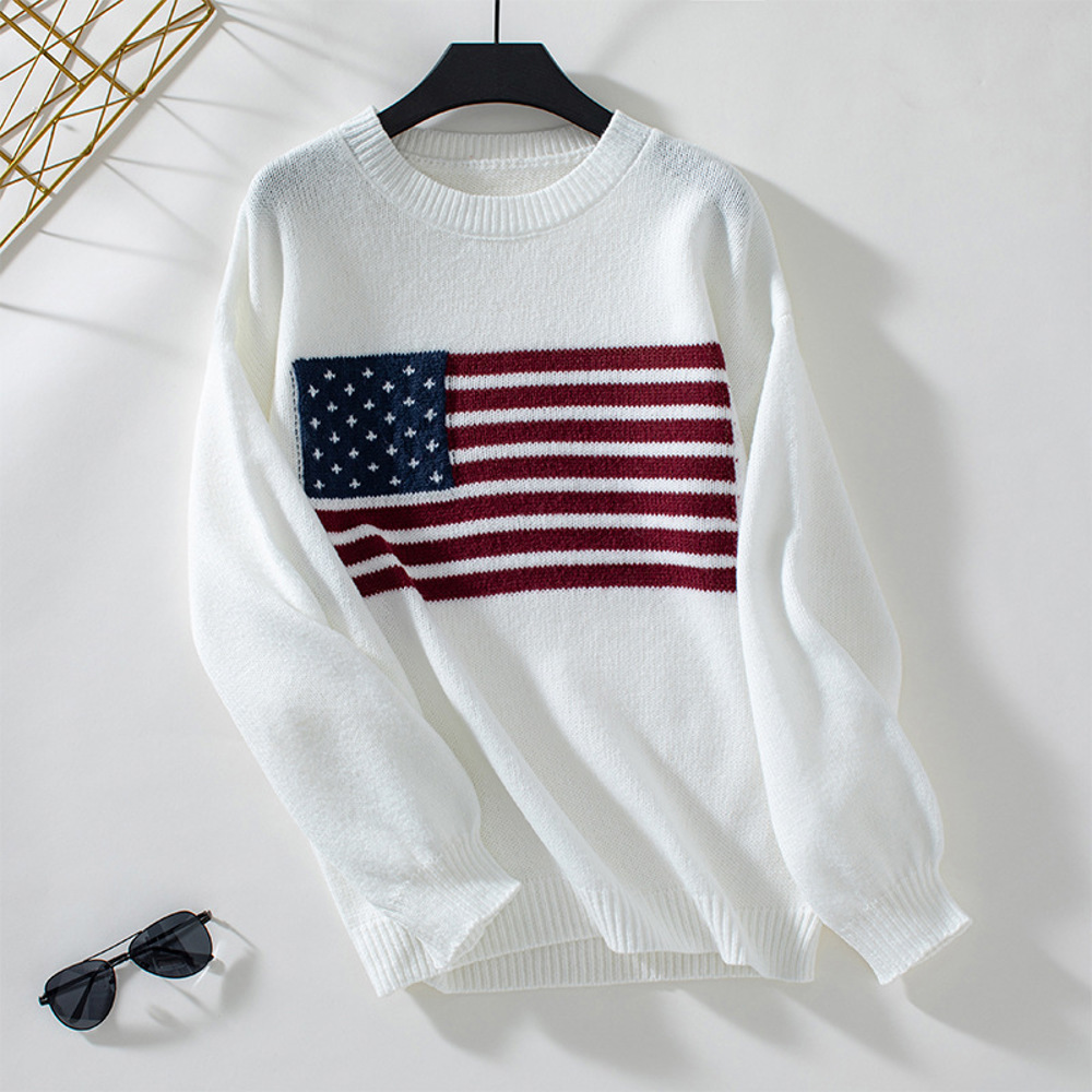 Women's Flag Knit Pullover Sweater