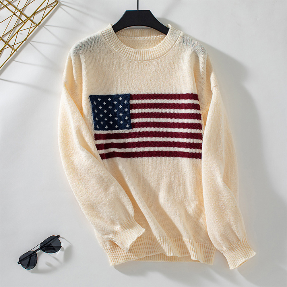 Women's Flag Knit Pullover Sweater