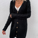 Black Small Twist Knitted Cardigan Sweater