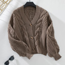 Camel Small Women's Sweater Open Front Cardigan