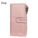 Pink Women's Long Buckle Wallet