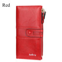 Red Women's Long Buckle Wallet