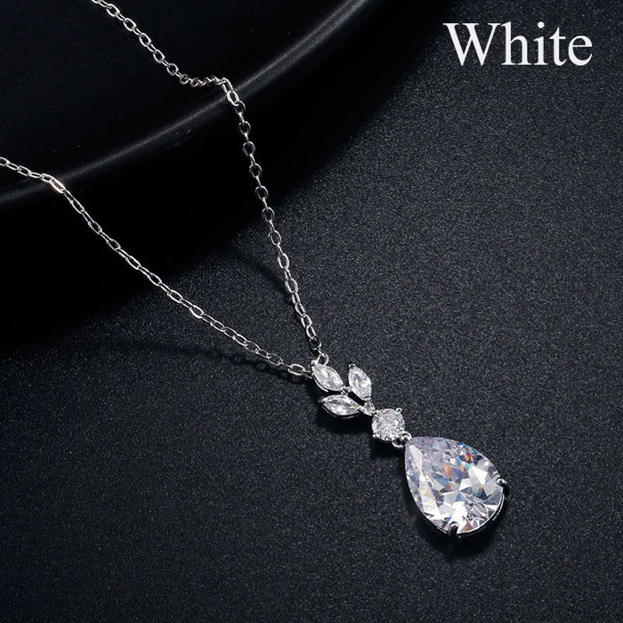 Water Drop Zircon Pendant Necklace