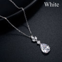 White Water Drop Zircon Pendant Necklace