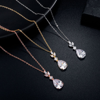 Water Drop Zircon Pendant Necklace