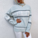 Blue Small Snowflake Turtleneck Sweater