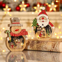  Wooden Santa Snowman Christmas Ornament