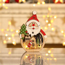  Wooden Santa Snowman Christmas Ornament