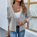  Women Hooded Cardigan Knitted Coat